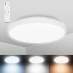 B.K.Licht Led-plafondlamp BK_DL1526 CCT-LED Bad-Deckenlampe, Badleuchte mit Fernbedienung (1 stuk)