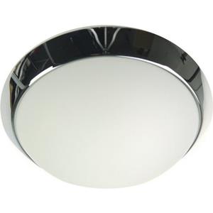 Niermann - LED-Deckenleuchte rund, Opalglas matt, Dekorring Chrom, ø 25cm