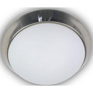 niermann LED-Deckenleuchte rund, Opalglas matt, Dekorring Nickel matt, ø 30cm