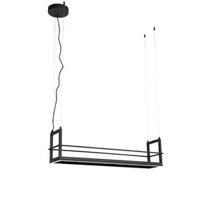 qazqa Hängelampe schwarz mit Gestell inkl. led 3-stufig dimmbar - Cage Rack - Schwarz