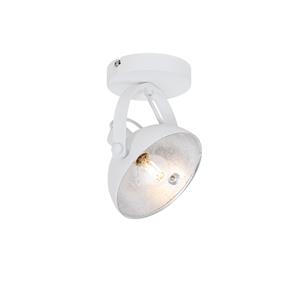 QAZQA Industriële plafondlamp wit met zilver 15 cm verstelbaar - Magnax