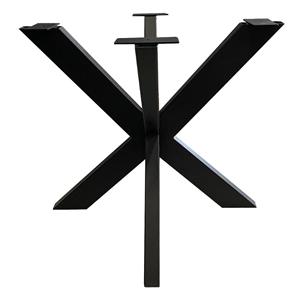 Furniture Legs Europe Zwarte vierkanten stalen matrix tafelpoot hoogte 72 cm en breedte/diepte 85 cm (koker 10 x 5)