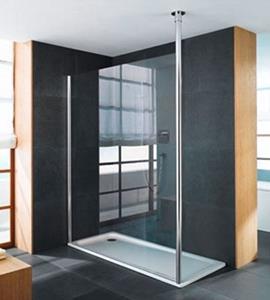 Kermi Walk-in Shower Wall Inloopdouche 118 X 200 Cm. Matzilver-helder Glas