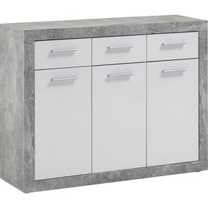 FD Furniture Dressoir Turbo 117 cm breed grijs beton met wit