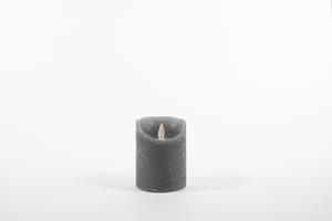 Anna's Collection Rustic Wax Candle Moving Flame 7,5X10Cm Grey 3 X Aaa - 
