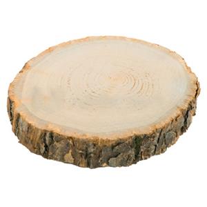 Chaks Kaarsenplateau boomschijf met schors - hout - D26 x H4 cm - rond -