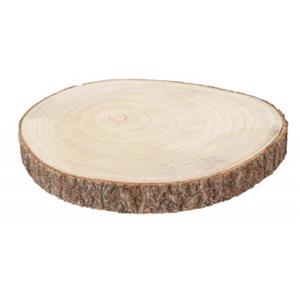Chaks Kaarsenplateau boomschijf met schors - hout - D34 x H4 cm - rond -