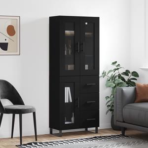 vidaXL Kleiderschrank Regal Highboard Schrank Hochschrank Schwarz 69,5x34x180 cm Holzwerksto