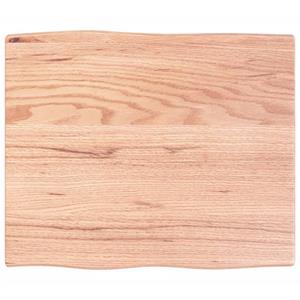 Bonnevie - Tischplatte,Schreibtischplatte 60x50x2 cm Massivholz Eiche Behandelt Baumkante vidaXL