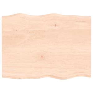 Bonnevie - Tischplatte,Schreibtischplatte 80x60x2 cm Massivholz Eiche Unbehandelt Baumkante vidaXL