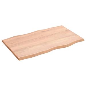 Bonnevie - Tischplatte,Schreibtischplatte 80x50x2 cm Massivholz Eiche Behandelt Baumkante vidaXL