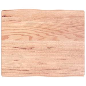 Bonnevie - Tischplatte,Schreibtischplatte 60x50x4 cm Massivholz Eiche Behandelt Baumkante vidaXL