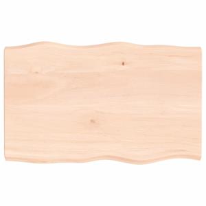 Bonnevie - Tischplatte,Schreibtischplatte 80x50x4 cm Massivholz Eiche Unbehandelt Baumkante vidaXL