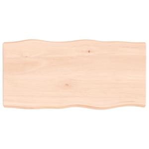 Bonnevie - Tischplatte,Schreibtischplatte 80x40x6 cm Massivholz Eiche Unbehandelt Baumkante vidaXL