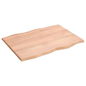 Bonnevie - Tischplatte,Schreibtischplatte 80x60x2 cm Massivholz Eiche Behandelt Baumkante vidaXL