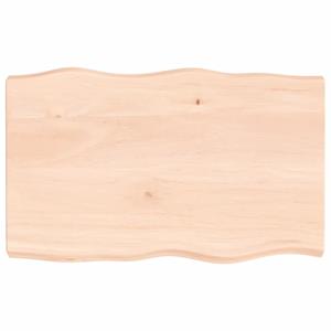 Bonnevie - Tischplatte,Schreibtischplatte 80x50x6 cm Massivholz Eiche Unbehandelt Baumkante vidaXL