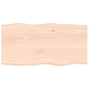 Bonnevie - Tischplatte,Schreibtischplatte 100x50x4 cm Massivholz Eiche Unbehandelt Baumkante vidaXL