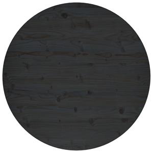 VidaXL TafelbladØ90x2,5 cm massief grenenhout zwart
