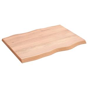 Bonnevie - Tischplatte,Schreibtischplatte 80x60x4 cm Massivholz Eiche Behandelt Baumkante vidaXL