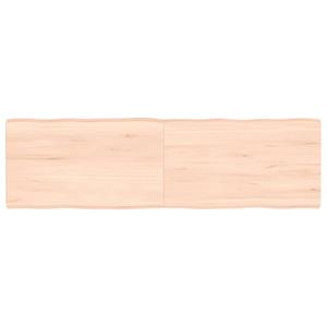 Bonnevie - Tischplatte,Schreibtischplatte 140x40x4 cm Massivholz Eiche Unbehandelt Baumkante vidaXL