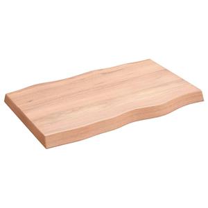 Bonnevie - Tischplatte,Schreibtischplatte 80x50x6 cm Massivholz Eiche Behandelt Baumkante vidaXL