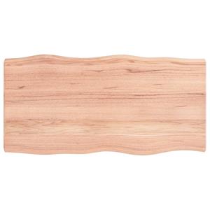 Bonnevie - Tischplatte,Schreibtischplatte 100x50x4 cm Massivholz Eiche Behandelt Baumkante vidaXL