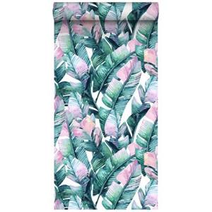 Esta Home ESTAhome XXL behang bananenbladeren turquoise en roze - 158896 - 0,465