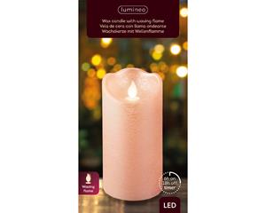 Lumineo LED waving kaars d7.5h15 cm roze/wwt kerst - 