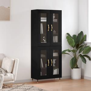 vidaXL Kleiderschrank Regal Highboard Schrank Hochschrank Schwarz 69,5x34x180 cm Holzwerksto