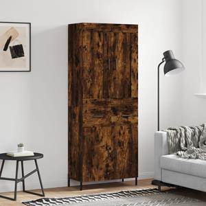 VidaXL Hoge kast 69,5x34x180 cm bewerkt hout gerookt eikenkleurig