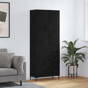 vidaXL Kleiderschrank Regal Highboard Schrank Hochschrank Schwarz 69,5x34x180 cm Holzwerksto