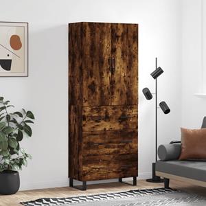 VidaXL Hoge kast 69,5x34x180 cm bewerkt hout gerookt eikenkleurig