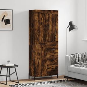 VidaXL Hoge kast 69,5x34x180 cm bewerkt hout gerookt eikenkleurig