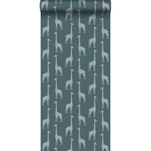 Esta Home ESTAhome behang giraffen vergrijsd donker blauw - 139061 - 0,53 x 10,0