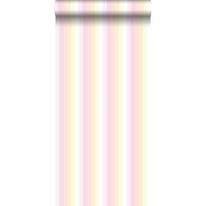 Esta Home ESTAhome behang strepen regenboog licht roze en beige - 138924 - 53 cm