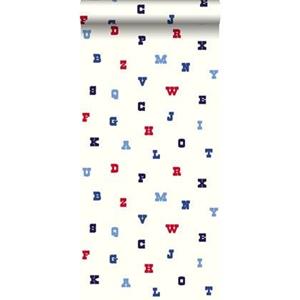 Esta Home ESTAhome behang alfabet rood, wit en blauw - 137326 - 53 cm x 10,05 m