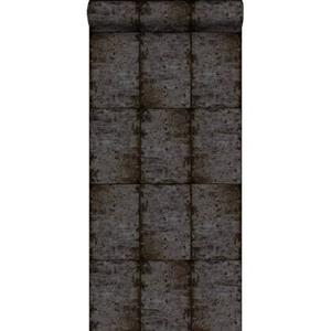 Esta Home ESTAhome behang zinken platen bruin zwart en grijs - 138880 - 53 cm x
