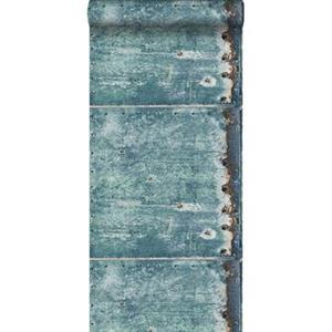 Esta Home ESTAhome behang metalen platen turquoise en roest bruin - 138220 - 53