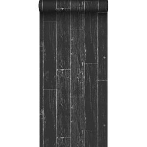 Origin - luxury wallcoverings Origin Wallcoverings behang verweerde houten planken mat zwart en zilv