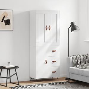 vidaXL Kleiderschrank Highboard Hochglanz-Weiß 69,5x34x180 cm Holzwerkstoff