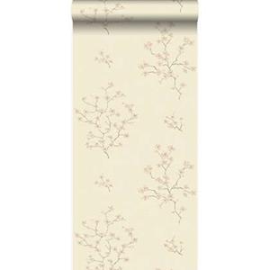 Origin - luxury wallcoverings Origin Wallcoverings behang bloesemtak beige en roze - 346545 - 53 cm