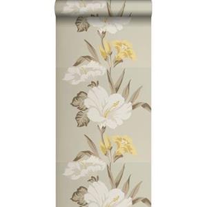 Origin - luxury wallcoverings Origin Wallcoverings behang hibiscus motief ijsblauw - 307139 - 52 cm