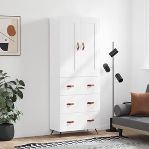 vidaXL Kleiderschrank Highboard Hochglanz-Weiß 69,5x34x180 cm Holzwerkstoff