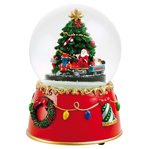 Spieluhrenwelt Sneeuwbol - Met kerstman op trein