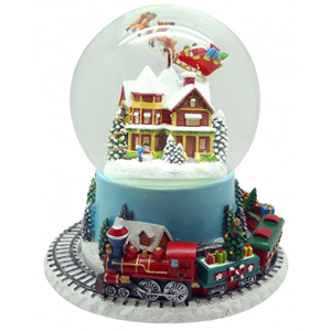 Spieluhrenwelt Sneeuwbol - Met trein en arrenslee