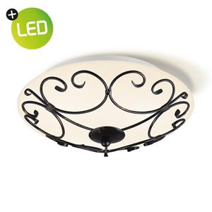 Light depot - LED plafondlamp Curl Ø 30 cm - bruinzwart/wit - Outlet