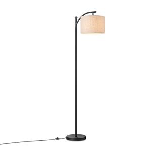 Home sweet home vloerlamp 49/49/150cm, Zwart, staande lamp met lampenkap, geschikt voor E27 LED lichtbron, met voetschakelaar, geschikt voor woonkamer, slaapkamer en thuiskantoor