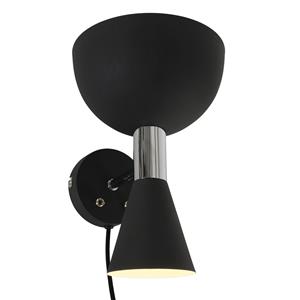 Anne Light&home Wandlamp Fastlåst | 2 lichts | Zilver, Grijs, Zwart