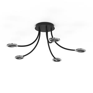 Steinhauer Plafondlamp Turound | 5 lichts | Transparant, Zwart