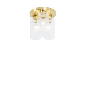 qazqa Art-Deco-Deckenleuchte Gold mit Glas 3-flammig - Laura - Gold